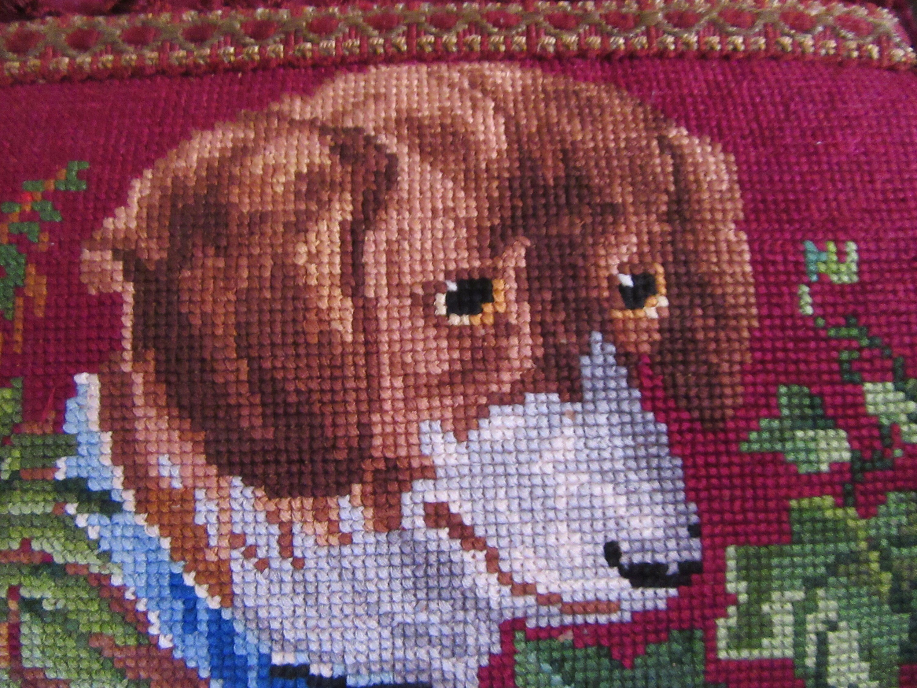 Antique Cavalier King Charles Needlepoint Pillow... 16' X 22' Etsy