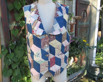Patchwork Quilt Vest made from Antique Quilt