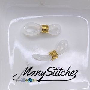 Eyeglass Holders Rubber with  Silver or Gold - 4pcs.