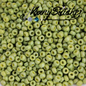 11-4697, Miyuki 22g Frost Opaque Glaze Rainbow Olive 11-4697, Miyuki 22g Frost Opaque Glaze Rainbow Olive