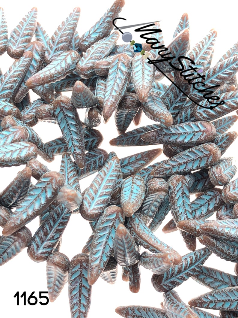Bird Feather Beads 5x17mm 25pcs.