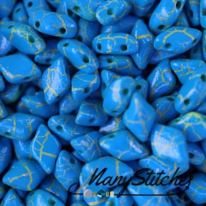 Ionic Blue/Yellow GemDuo Beads 5x8mm - 50pcs.
