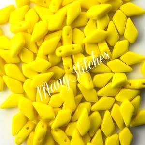 Lemon  - 2-Hole Kite Bead, 9x5mm - 40pcs.
