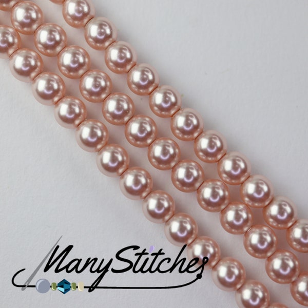 Pérolas Rosaline Preciosa Maxima Nacre, 4 mm, (descontinuadas pelo fabricante) - 31 peças por fio
