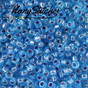 Silver Lined Aqua AB, Miyuki 8/0, (1018) - 22g Tube