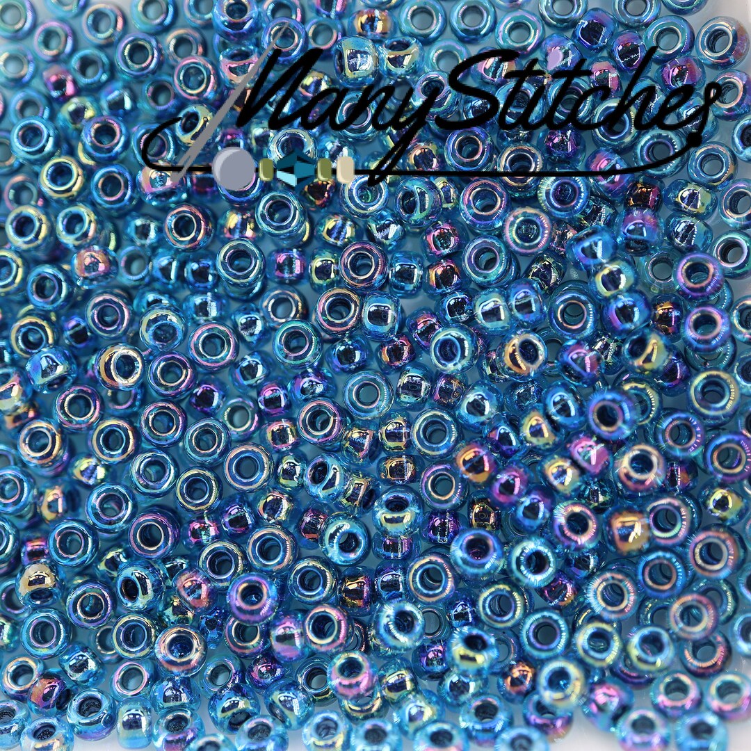 Blue Lined Aqua, Miyuki 8/0, (339) - 22g Tube - Etsy