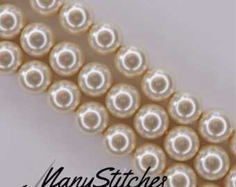 Creamrose Preciosa Maxima Nacre Pearls, 8mm - 15pcs per strand