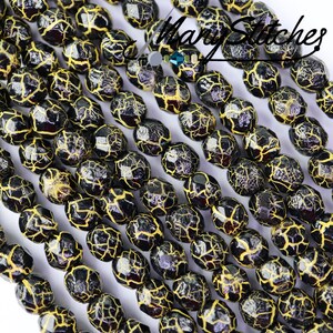 Ionic Jet/Yellow, 4mm Fire Polish - 40 beads