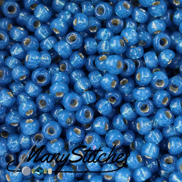 Dyed Dark Sky Blue Silver Lined, Miyuki 8/0, (648) - 22g Tube