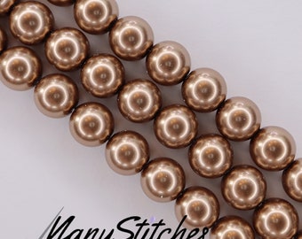 Bronze Preciosa Maxima Nacre Pearls, 8mm, (discontinued by manufacturer) - 15pcs per strand