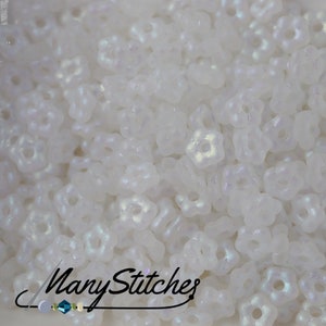 Crystal AB Matted, Forget Me Not Beads (5mm) - 50pcs