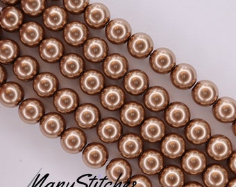 Bronze Preciosa Maxima Nacre Pearls, 6mm, (discontinued by manufacturer) - 21pcs per strand