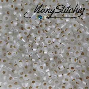 Matte Silver Lined Crystal, Miyuki 8/0, (1F) - 22g Tube