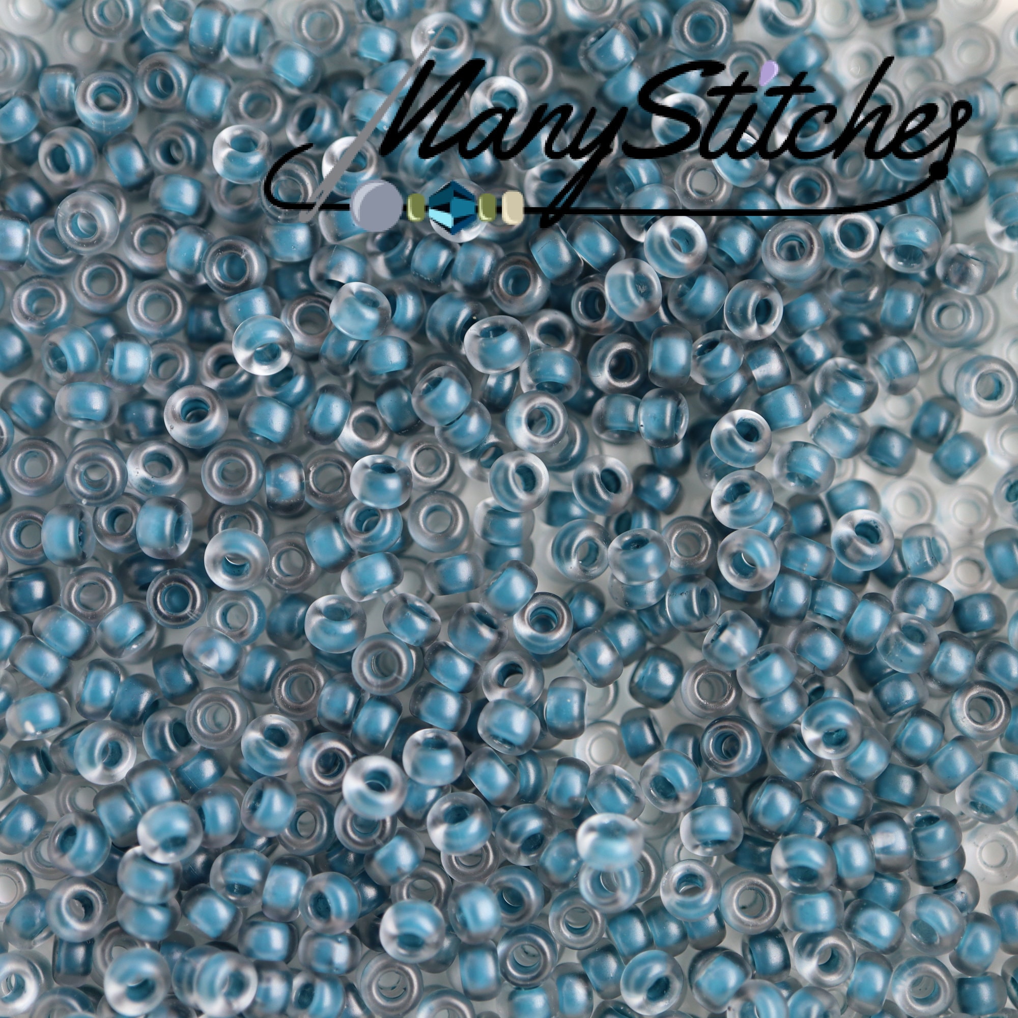 Miyuki Semi-matte Slate Blue Lined Gray, 11/0 Round, (1938