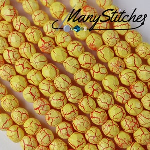 Ionic Yellow/Red, 4mm Fire Polish - 40 beads