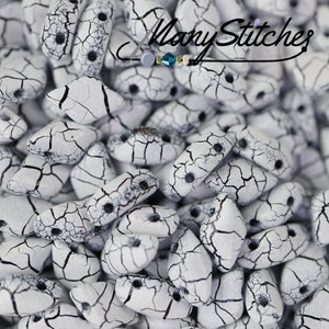 Ionic White/Jet GemDuo Beads 5x8mm - 50pcs.