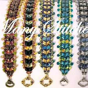 May include: Six beaded bracelets in various colour combinations of brown, green, blue and purple. Each bracelet has a distinctive clasp.