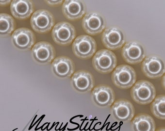 Light Creamrose Preciosa Maxima Nacre Pearls, 8mm, (discontinued by manufacturer) - 15pcs per strand