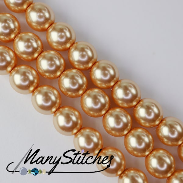 Gold Preciosa Maxima Nacre Pearls, 6mm - 21pcs per strand