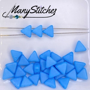 Opaque Aqua Silk Matte Kheops Par Puca Beads, 6mm - 9gram tube (approx. 55-60pc.)