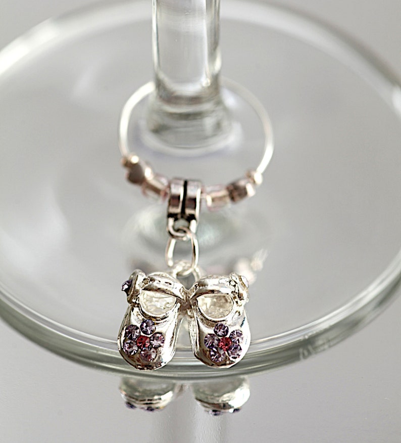 Wine Glass Charm Baby Shower It's a Girl / It's a Etsy
