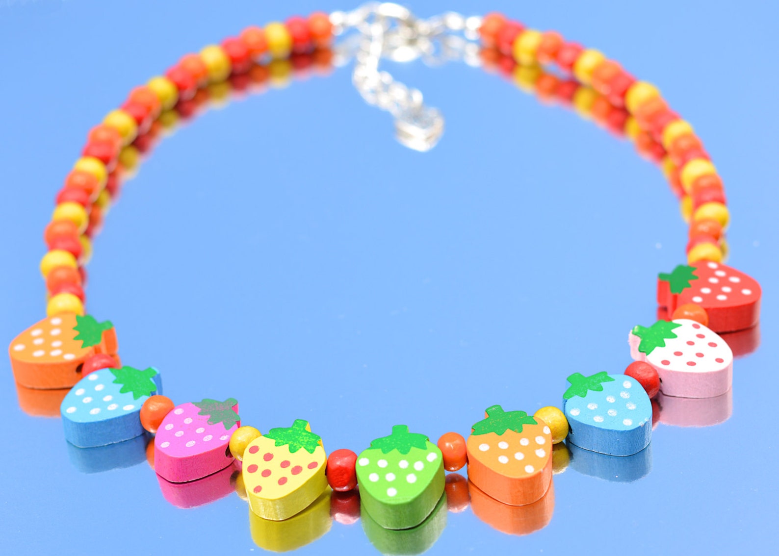 Children's Jewellery Set With Colourful Wooden Strawberry Etsy UK