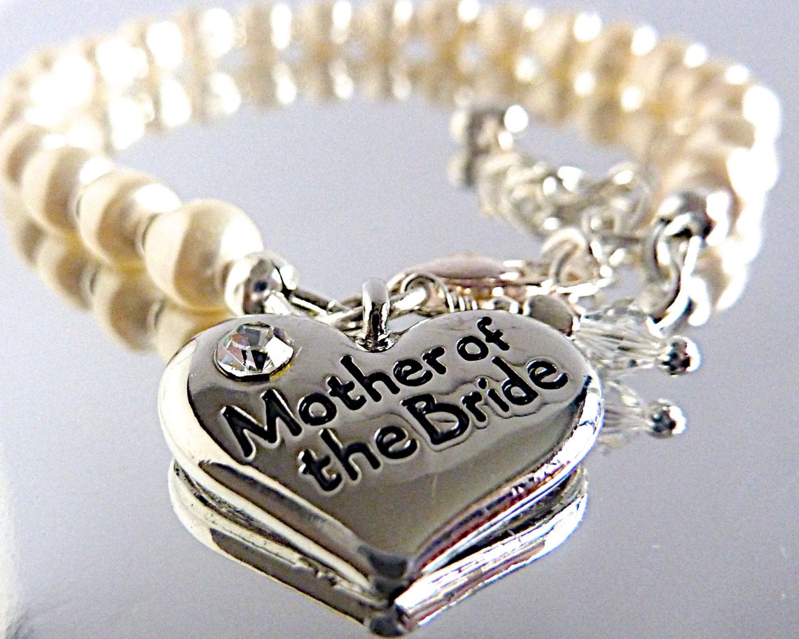 Mother of the Bride / Groom Bracelet With Swarovski Pearls Etsy