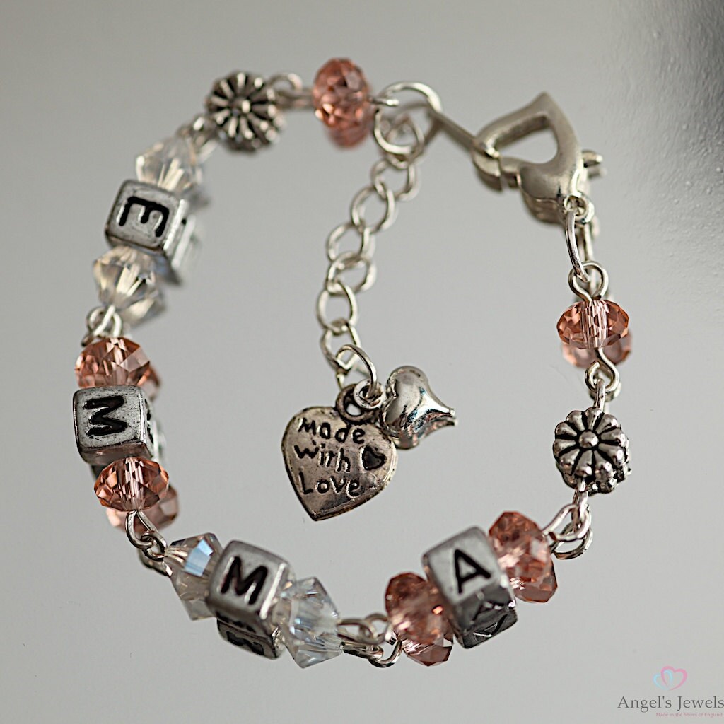 Personalised Christening / New Baby Bracelet With Swarovski Etsy