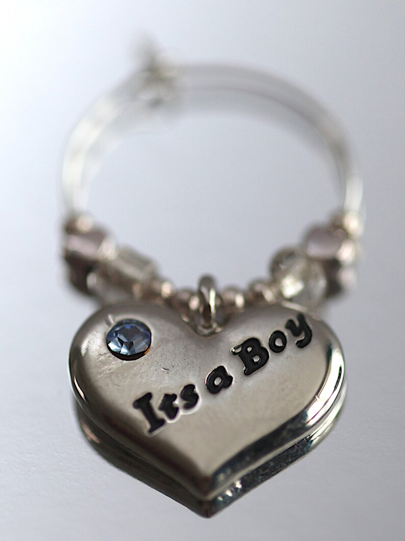 Wine Glass Charm Baby Shower It's a Girl / It's a Etsy