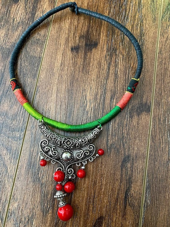 Ethnic Cultural Jewelry. Asian Native Jewelry. Asian Necklace