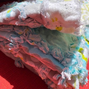 Baby quilting. Blue Ivory Floral Rag Quilt, Shower Gift