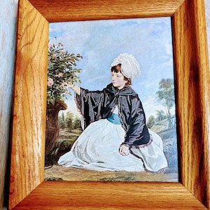 Print of Victorian era painting of child wearing mourning clothes. Print art. Wall art. Wall hanging art.