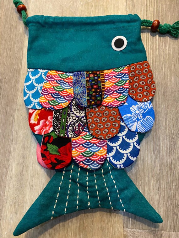Big Fish Shaped Handbag Purse with Colorful Folk Art Designs. Fish Bag. Fish Gifts for Women. Fish Gifts. Girls Purse. Birthday Gift