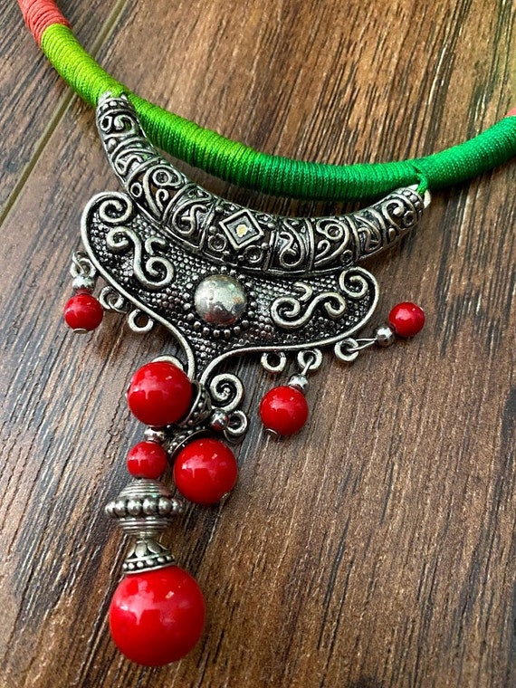Ethnic Cultural Jewelry. Asian Native Jewelry. Asian Necklace