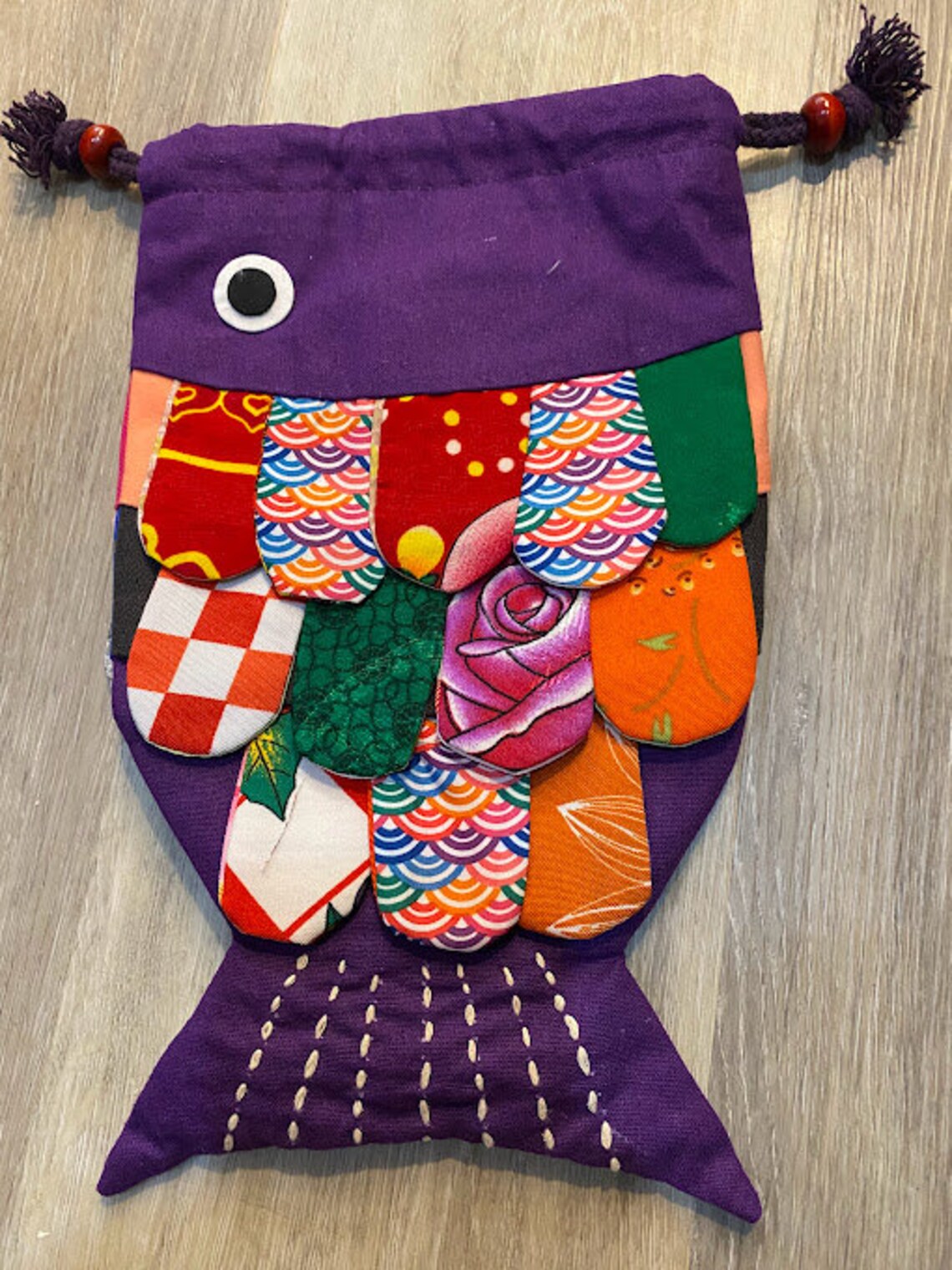 Fish Handbag Big Fish-shaped Handbag Purse With Colorful Folk Art Designs. Fish Bag ...