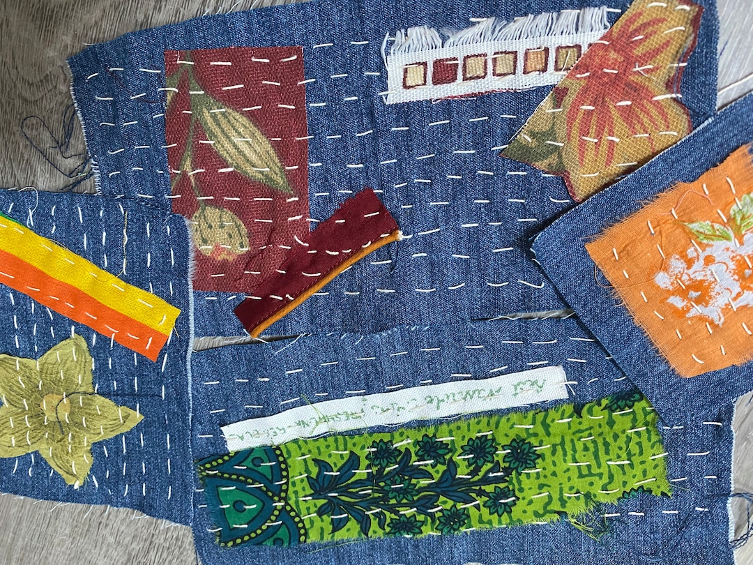 DIY. Japanese BORO Patch Work. Sashiko Patch. Japanese Fiber Art