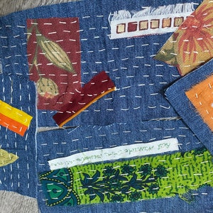 DIY. Japanese BORO patch work. Sashiko patch. Japanese fiber art.  Japanese Fabric Patch. Japanese stich. Patches for Jeans or others.