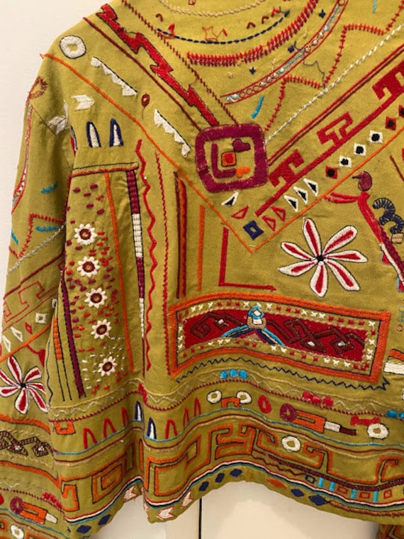 Vintage Denim Jacket, Upcycled jacket, Embroidery 