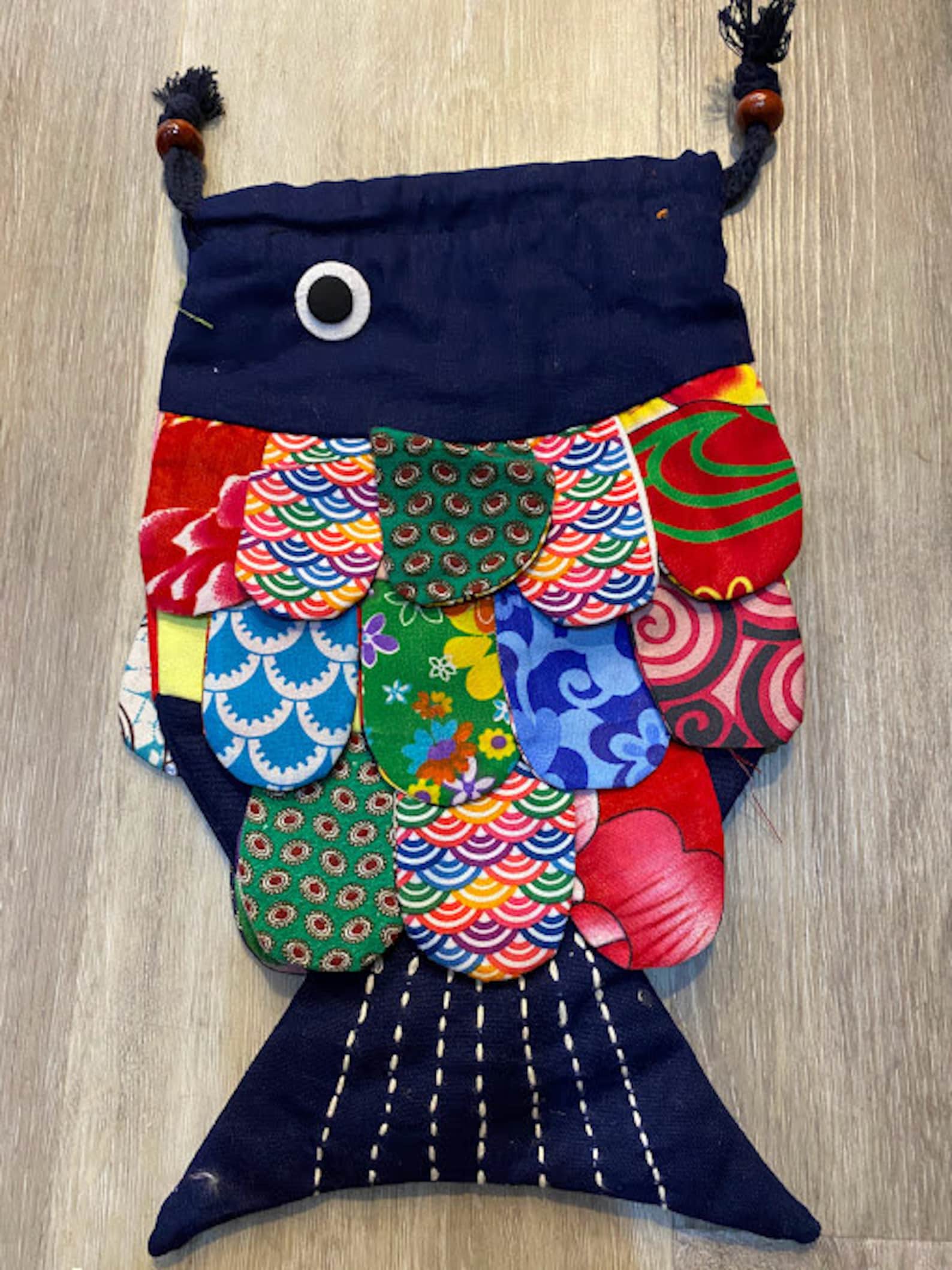 Fish Handbag Big Fish-shaped Handbag Purse With Colorful Folk Art Designs. Fish Bag ...