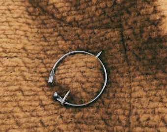Hand Forged Sterling Silver Penannular Brooch: Celtic Shawl Pin