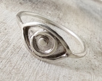 Silver Third Eye Ring, Protection Ring, Evil Eye Jewelry, Meaningful Jewelry Gifts