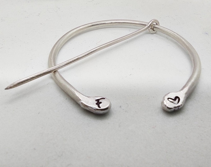 Custom Penannular Brooch, Sterling Silver Celtic Pin, Personalised Brooch, Personalised Gifts