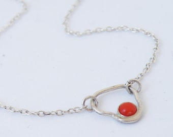 Dainty Heart Coral Necklace, Women's Necklace, Gift Ideas for Loved Ones
