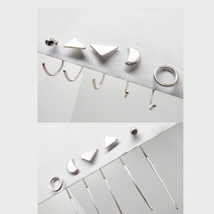 SOLD INDIVIDUALLY Mismatch Silver Stud Earring Mix or Match Unisex Earring Friendship Gift Ideas