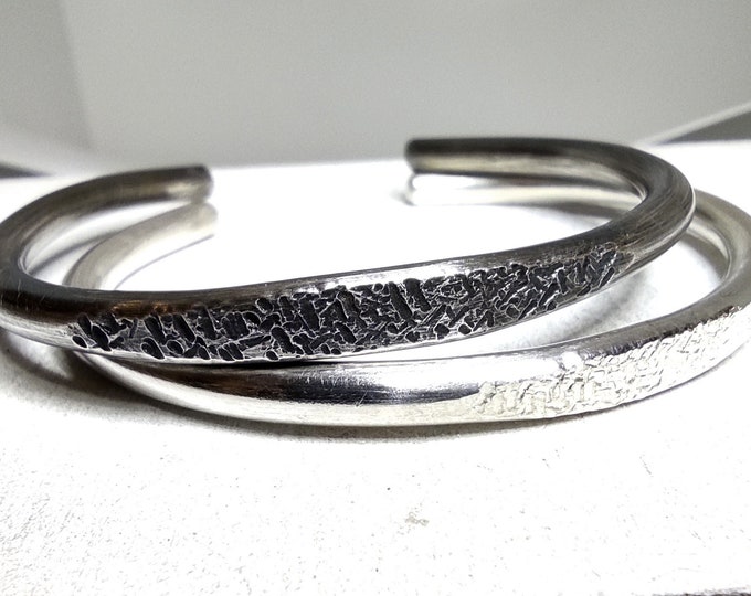 Men sturdy silver cuff, Custom unisex bracelet 4mm thick, Men's wear cuff, Meaningful gift for him