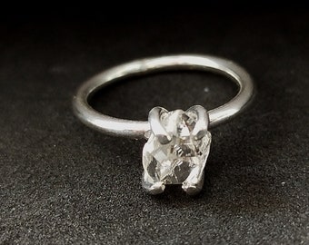 Large Herkimer Diamond Ring, Engagement Diamond Ring, Solitaire Ring for Women