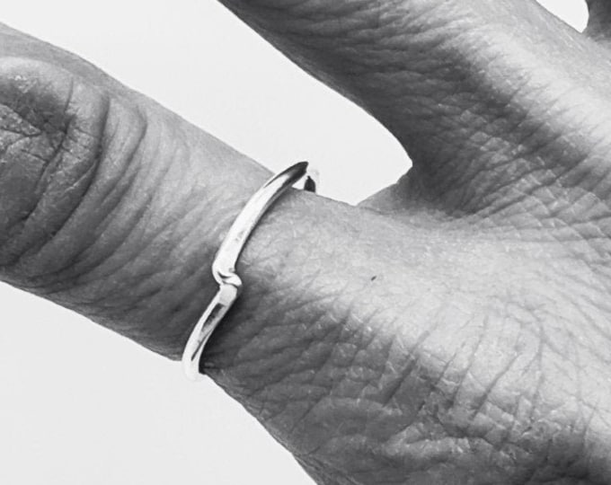 Dainty Silver Stacking Ring, Women Mini Rings, Jewelry Gift Ideas For Wife, Mom and Friend