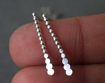 Sterling Silver Drop Earrings, Minimalist Modern Studs Gifts for Mom, Friends, Wife
