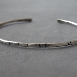 Hammered Sterling Silver Cuff Bracelet for Men or Women