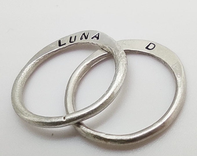 Organic Silver Stacking Ring Sterling Silver Band Ring Rough Texture Handcast Ring Minimalist Ring by Steamylab